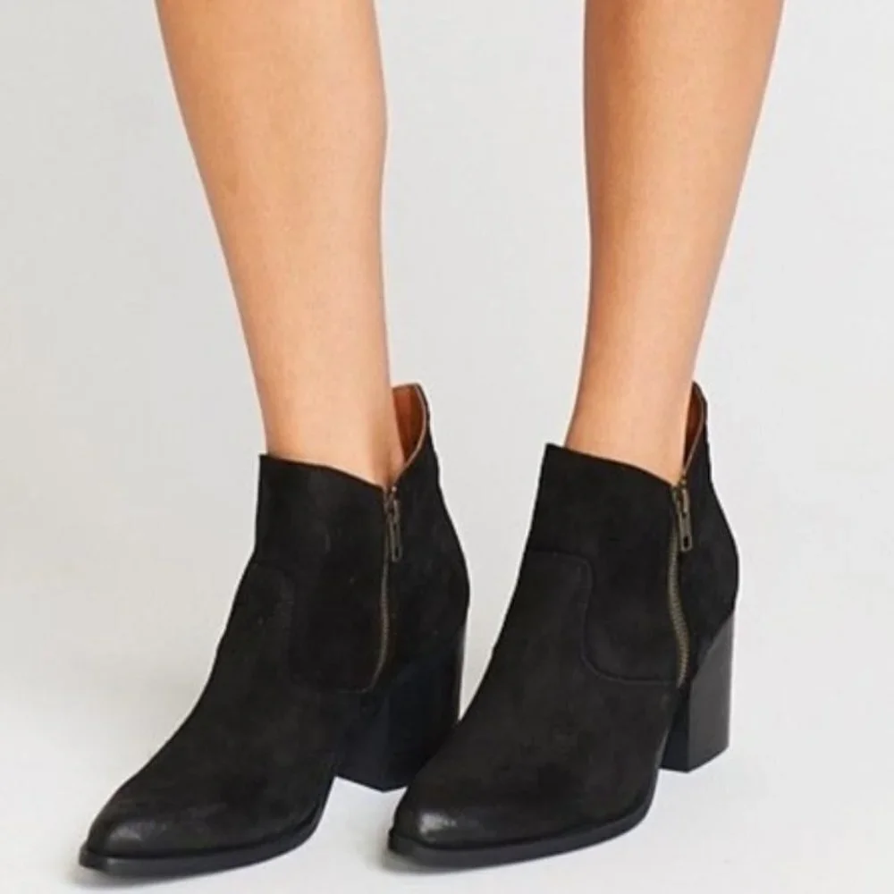 Steve Madden Pierce Black Suede Ankle Boots